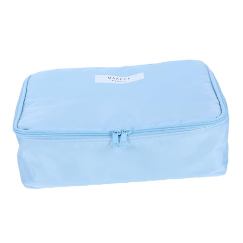 Ipetboom wasserdichte Kosmetiktasche Große Kapazität mit Trennwänden und Griff Reise Make Up Organizer für Damen Praktische Kultur und Aufbewahrungstasche Blau Robust und Tragbar von Ipetboom