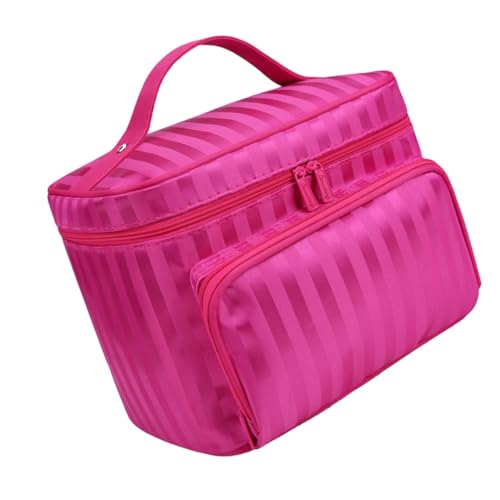 Ipetboom wasserdichte Kosmetiktasche mit Reißverschluss Große Kapazität Mehrschichtiger Make Up Organizer Reise Kulturtasche für Damen mit Koreanischem Streifenmuster in von Ipetboom