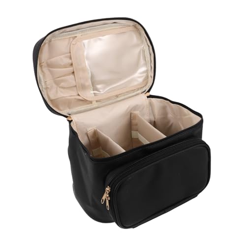 Ipetboom wasserdichte PU Make Up Tasche Damen Großer Organizer mit Fächern und Sicherem Reißverschluss Kompakt Leichter Kosmetik und Reise Kulturbeutel für Pinsel Schmuck Toilettenartikel von Ipetboom