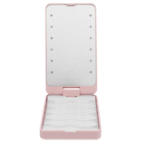 Ipetboom Eyelash Storage Box Mit Spiegel Und -beleuchtung Praktischer Organizer Für Wimpern Für Schminkstudio Roségold von Ipetboom
