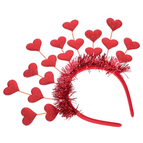 Stirnband rotes Herz-Heifband liebe Kopfbedeckungen Feiertagsstirnbänder Herz-Kopf-Bopper fasching haarreif faschingshaareif Weihnachten Haarschmuck schmücken Kopftaste Damen Stoff von Ipetboom