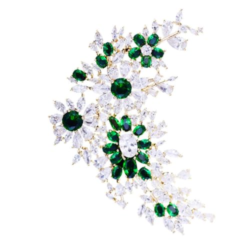 Zircon Brosche Damen Hängende Brosche für Mantel Cardigan Grüne Blumenbrosche Leicht Glänzend Perfektes Accessoire für Kleidung Taschen Zircon Brosche Damen Hängende Brosche für Mantel Cardigan Grüne Blumenbrosche Leicht Glänzend Perfektes Accessoire für Kleidung Taschen von Ipetboom