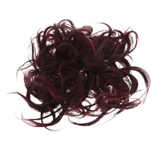 Ipetboom Haargummis Perücke Pferdeschwanzhalter Haargummis Elastisches Haar Für Frauen Mädchen Flauschige Lockige Perücke Schwarz von Ipetboom