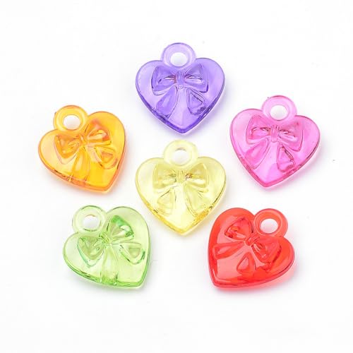 Ipotkitt 50 Stück transparente Herzanhänger mit Schleife, Acryl-Charms, Liebesform, Schleifen-Charms für DIY-Schmuckherstellung, Armband, Halskette, Ohrringe, Schlüsselanhänger, Geldbörse, Tasche Ipotkitt 50 Stück transparente Herzanhänger mit Schleife, Acryl-Charms, Liebesform, Schleifen-Charms für DIY-Schmuckherstellung, Armband, Halskette, Ohrringe, Schlüsselanhänger, Geldbörse, Tasche von Ipotkitt