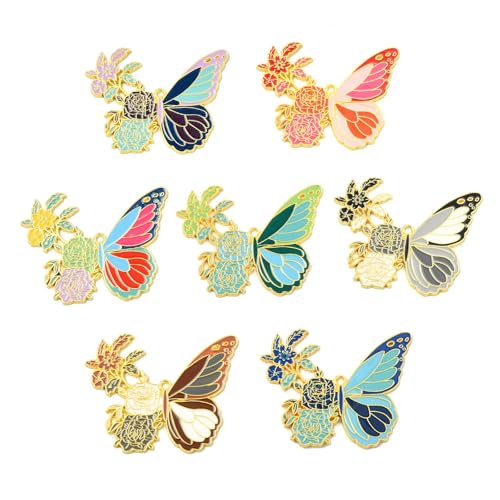 Ipotkitt 7 Stück 7 Farben Legierung Schmetterling Emaille Charms große Blume Insekt Blumen Charms für DIY Schmuckherstellung Handwerk Halskette Armband Ohrringe Schlüsselanhänger Geldbörse Dekor von Ipotkitt