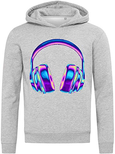 Iprints Psychedelic Glitchy Aesthetic Headphones Vaporwave Unisex Hoodie Medium von Iprints