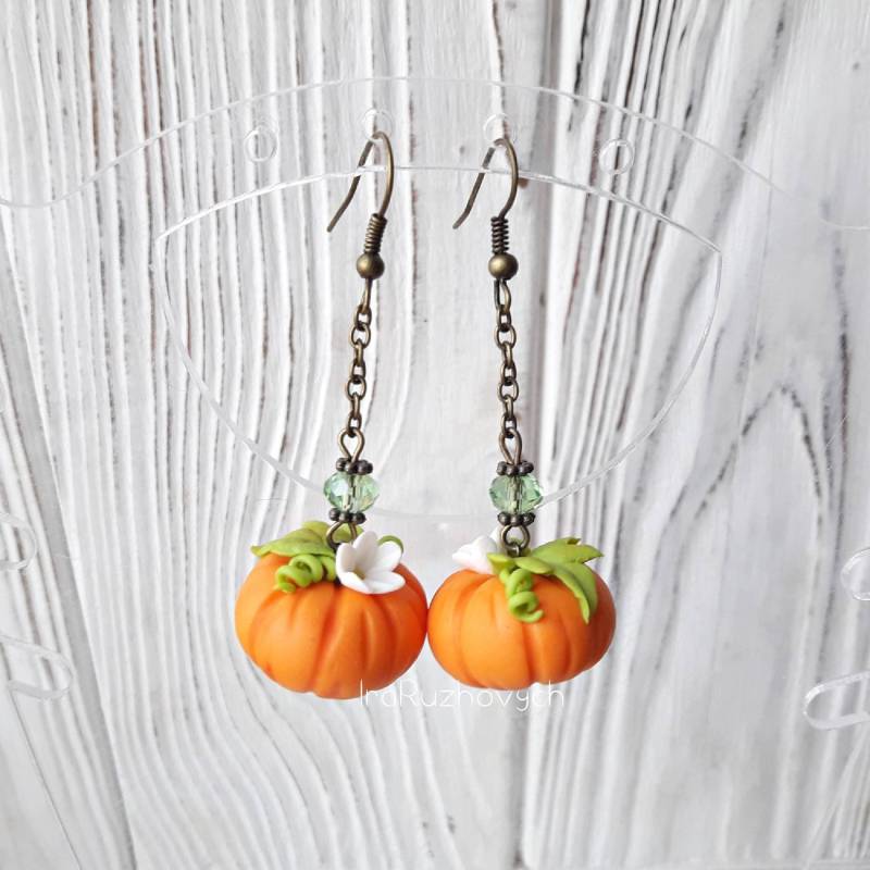 Kürbis Ohrringe, Halloween Ohrringe von IraRuzhovych
