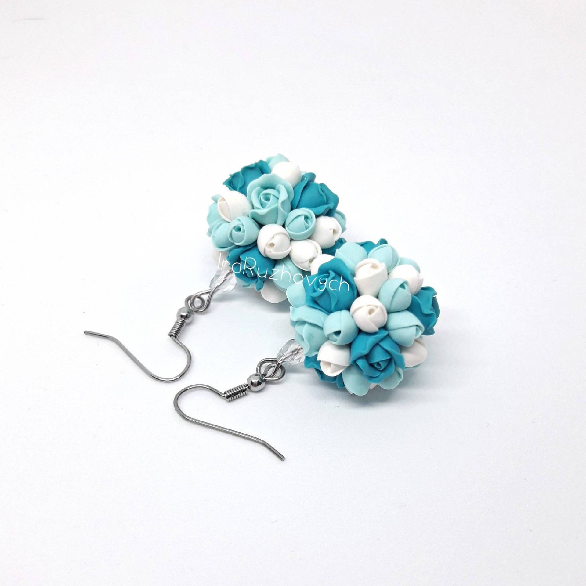 Polymer Clay Schmuck, Blumen Ohrringe, Handgemachte Ball Ohrringe Polymer Clay Schmuck, Blumen Ohrringe, Handgemachte Ball Ohrringe von IraRuzhovych