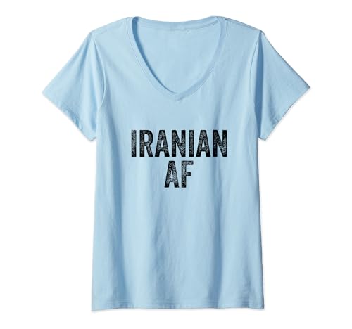 Damen Iranian AF Pride - Country Funny Iran T-Shirt mit V-Ausschnitt Damen Iranian AF Pride - Country Funny Iran T-Shirt mit V-Ausschnitt von Iran Gift for Men & Women