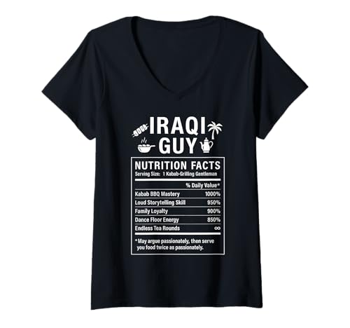 Damen Iraqi Guy Stolze Männer und Jungen mit irakischen Wurzeln T-Shirt mit V-Ausschnitt Damen Iraqi Guy Stolze Männer und Jungen mit irakischen Wurzeln T-Shirt mit V-Ausschnitt von Iraqi Culture Gifts Iraqi Men & Boys