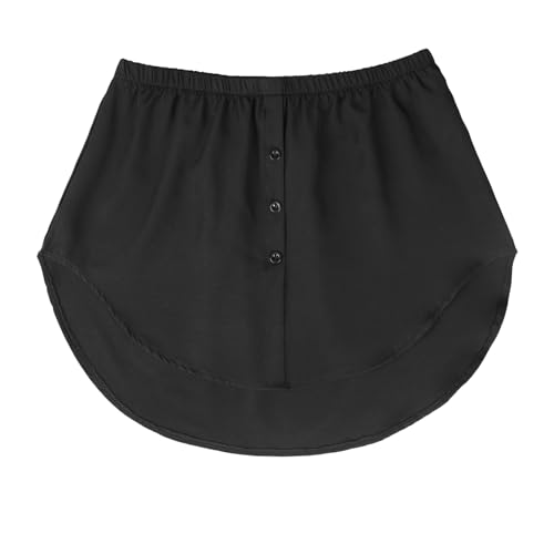 Irdcomps Blusenverlängerung Damen Blusenrock Hemdrock Hemdverlängerung Unter Sweep Hemd Gefälscht Oberteil Extender Blusen Rock Mini Unterskirt Shirt Blusen Rock Schwarz L von Irdcomps