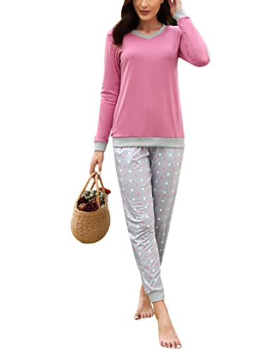 Irdcomps Pyjama Damen Lang Schlafanzug Baumwolle Nachtwäsche Set Winter mit Schlafanzughose Dunkelrosa M Irdcomps Pyjama Damen Lang Schlafanzug Baumwolle Nachtwäsche Set Winter mit Schlafanzughose Dunkelrosa M von Irdcomps