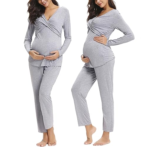 Irdcomps Stillpyjama Damen Lang Stillschlafanzug Baumwolle Umstandspyjama Lang Schwangerschaft Pyjama Stillfunktion Nachtwäsche Langarm Winter Grau XL Irdcomps Stillpyjama Damen Lang Stillschlafanzug Baumwolle Umstandspyjama Lang Schwangerschaft Pyjama Stillfunktion Nachtwäsche Langarm Winter Grau XL von Irdcomps