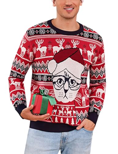 Irdcomps Weihnachtspullover Herre Weihnachtspulli Weihnachten Pullover Strickpulli für Weihnachten Lustig Christmas Sweater Ugly Rundhals Hässlich Rot XXL Irdcomps Weihnachtspullover Herre Weihnachtspulli Weihnachten Pullover Strickpulli für Weihnachten Lustig Christmas Sweater Ugly Rundhals Hässlich Rot XXL von Irdcomps