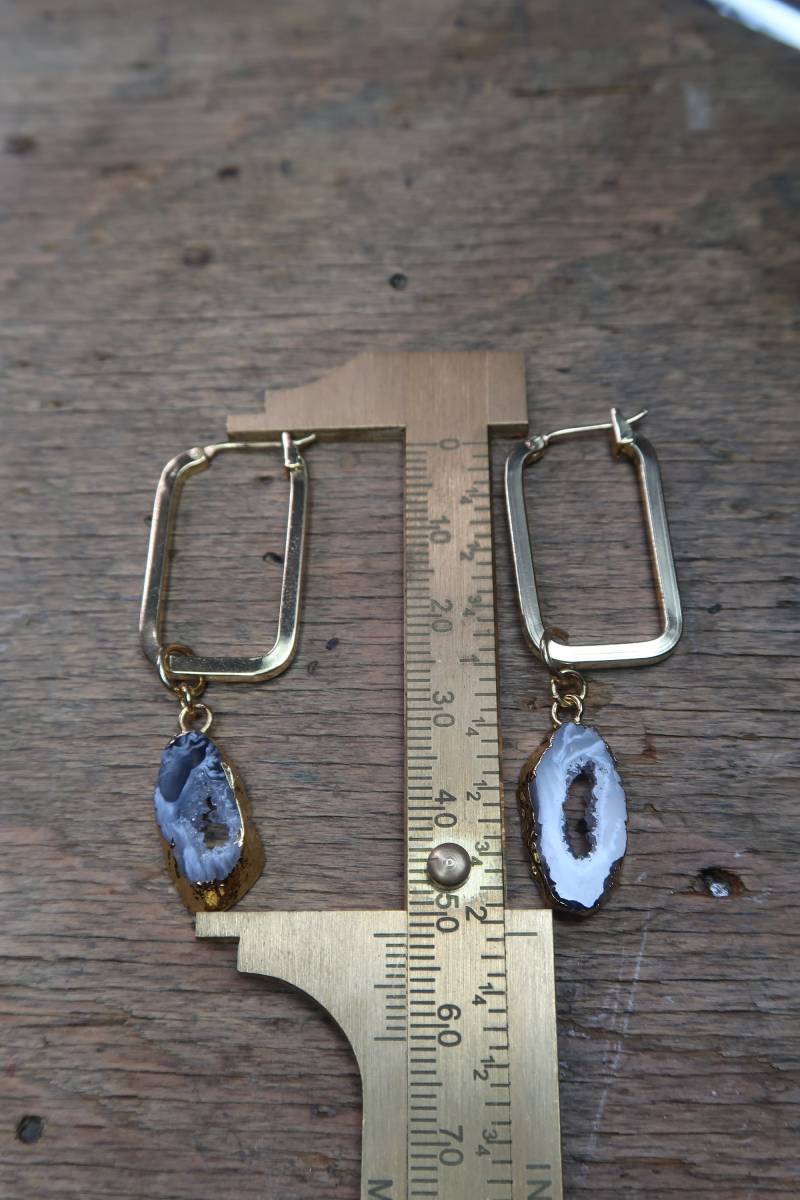 Achat Ohrringe Grau Boho Hippie Bohemian Natur Layering Sommer Urlaub Statement Auffällig Gold Vergoldet Achat Ohrringe Grau Boho Hippie Bohemian Natur Layering Sommer Urlaub Statement Auffällig Gold Vergoldet von IreAndValeo