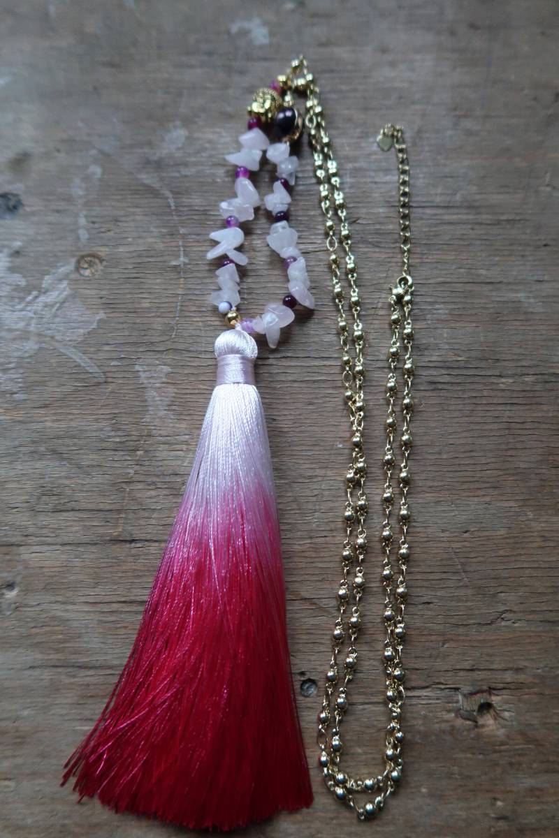 Pink Seide Quaste Boho Kette Achat Vergoldet Hippie Türkis Buddha Süßwasserperle Layering Bohemian Yoga Strand Pink Seide Quaste Boho Kette Achat Vergoldet Hippie Türkis Buddha Süßwasserperle Layering Bohemian Yoga Strand von IreAndValeo