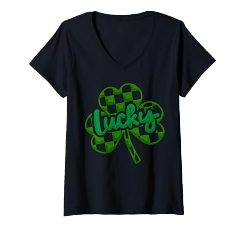 Damen St. Patricks Day Damen Irish Lucky Shamrock T-Shirts Kleeblatt T-Shirt mit V-Ausschnitt Damen St. Patricks Day Damen Irish Lucky Shamrock T-Shirts Kleeblatt T-Shirt mit V-Ausschnitt von Ireland Distressed Shamrock Women St Patricks Day