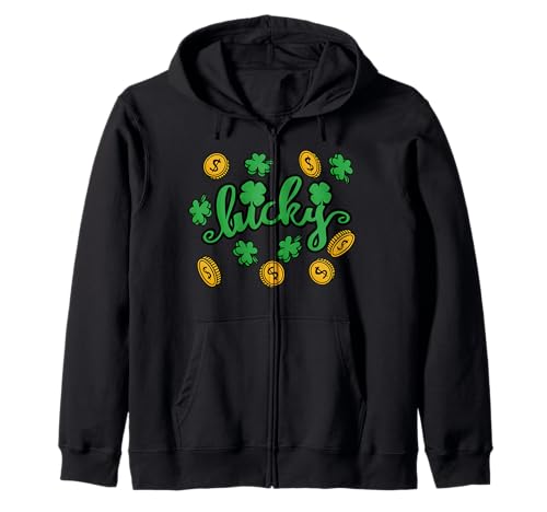 Lucky St. Patrick's Day Irish Lucky Shamrock Clover Men Women Kapuzenjacke Lucky St. Patrick's Day Irish Lucky Shamrock Clover Men Women Kapuzenjacke von Ireland Distressed Shamrock Women St Patricks Day