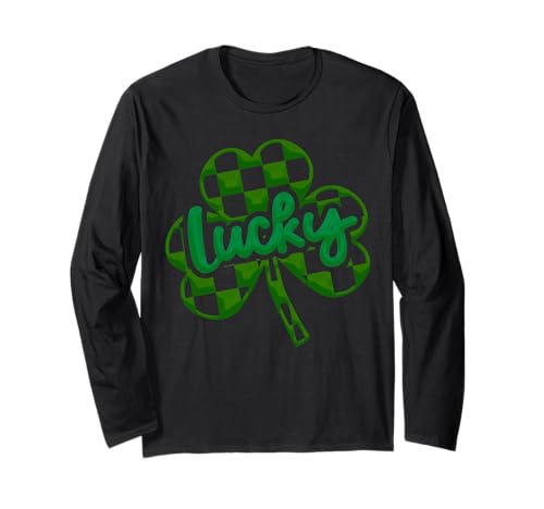St. Patricks Day Damen Irish Lucky Shamrock T-Shirts Kleeblatt Langarmshirt von Ireland Distressed Shamrock Women St Patricks Day