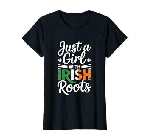 Just A Girl with Irish Roots Irland-Flagge T-Shirt Just A Girl with Irish Roots Irland-Flagge T-Shirt von Ireland Flag Irish Roots Proud