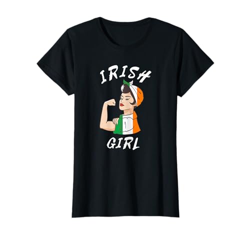 Irland-Flagge, Starke Frau, Stolz, Wurzeln, irisches Mädchen, Erbe T-Shirt von Ireland Flag Pride Irish Roots St. Patrick's Day