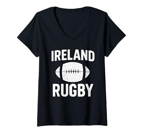 Damen Irland Rugby T-Shirt mit V-Ausschnitt Damen Irland Rugby T-Shirt mit V-Ausschnitt von Ireland Rugby Supporters Jersey Irish Shamrock