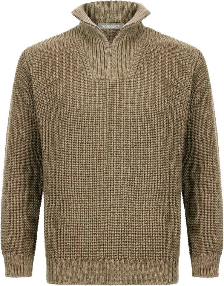 Irelandseye Wollpullover Reefer Ribbed Zip Neck Sweater Men von Irelandseye