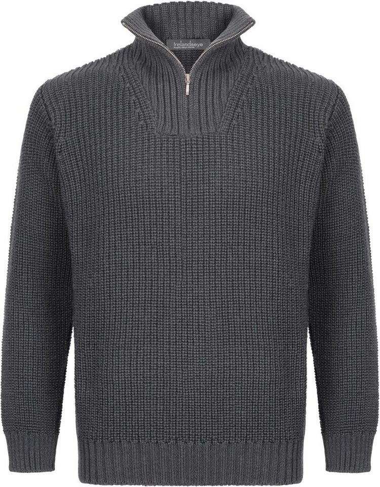 Irelandseye Wollpullover Reefer Ribbed Zip Neck Sweater Men von Irelandseye