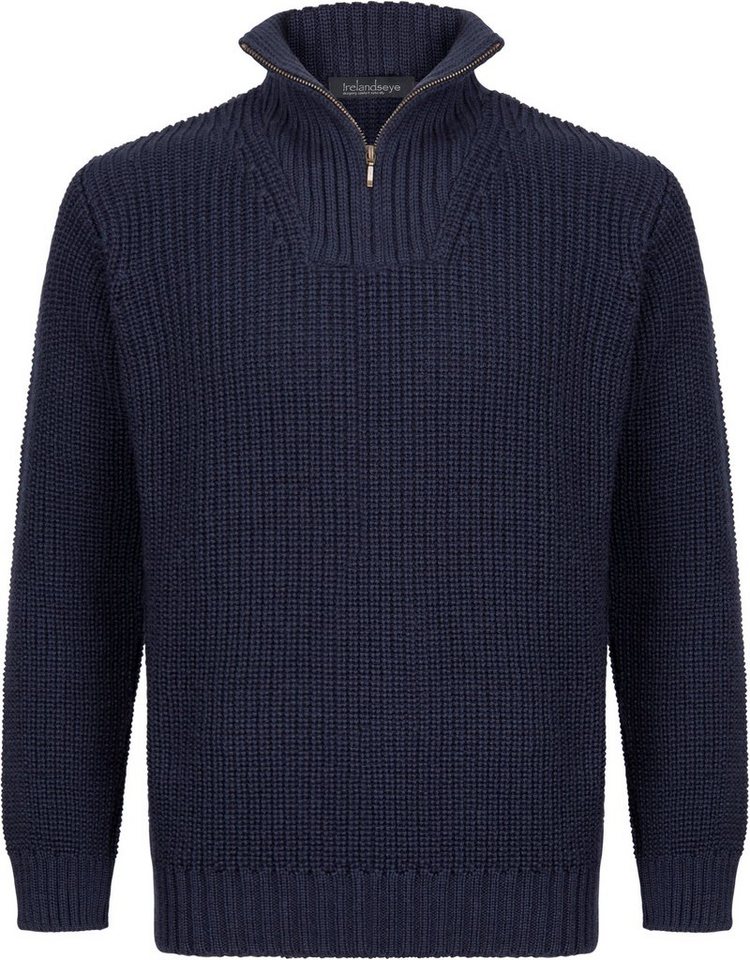 Irelandseye Wollpullover Reefer Ribbed Zip Neck Sweater Men von Irelandseye