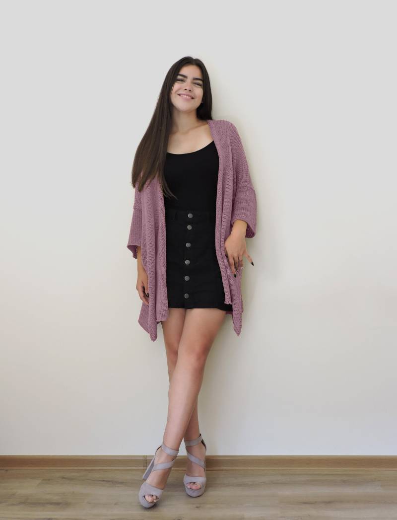 Lockere Strickjacke, Frauen Slouchy Cardigan, Boho Strickwaren, Sommerstrickjacke, Grobstrick-Cardigan, Handstrickwaren, Pullover Lang von IrenKnits