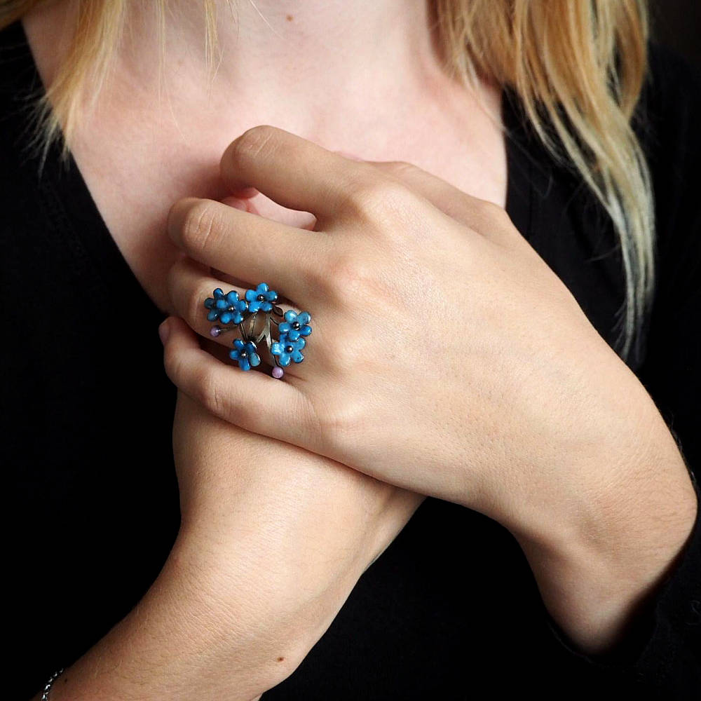 Edelstahl Ring Vergissmeinnicht Edelstahl Ring Vergissmeinnicht von IMHjewellery