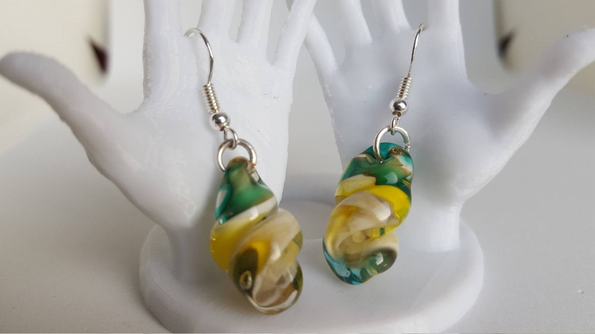 Handgemachte Murano Glas Grün Beige Und Gelb Mischfarben Handgemachte Murano Glas Grün Beige Und Gelb Mischfarben von IrenaMuranoCrafts