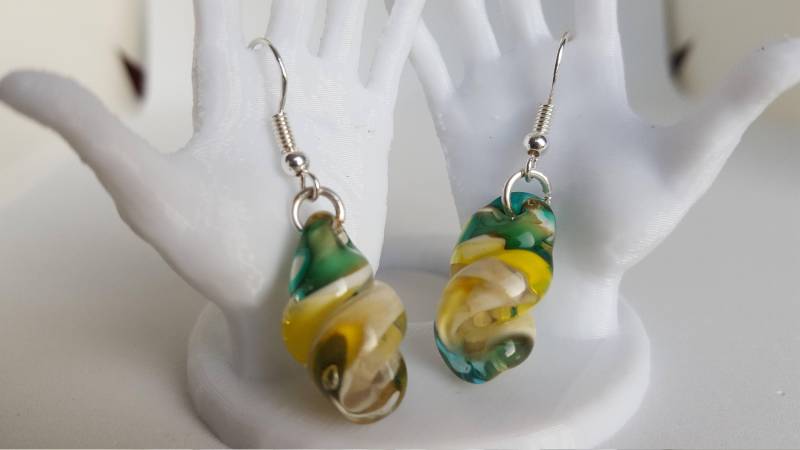 Handgemachte Murano Glas Grün Beige Und Gelb Mischfarben Handgemachte Murano Glas Grün Beige Und Gelb Mischfarben von IrenaMuranoCrafts