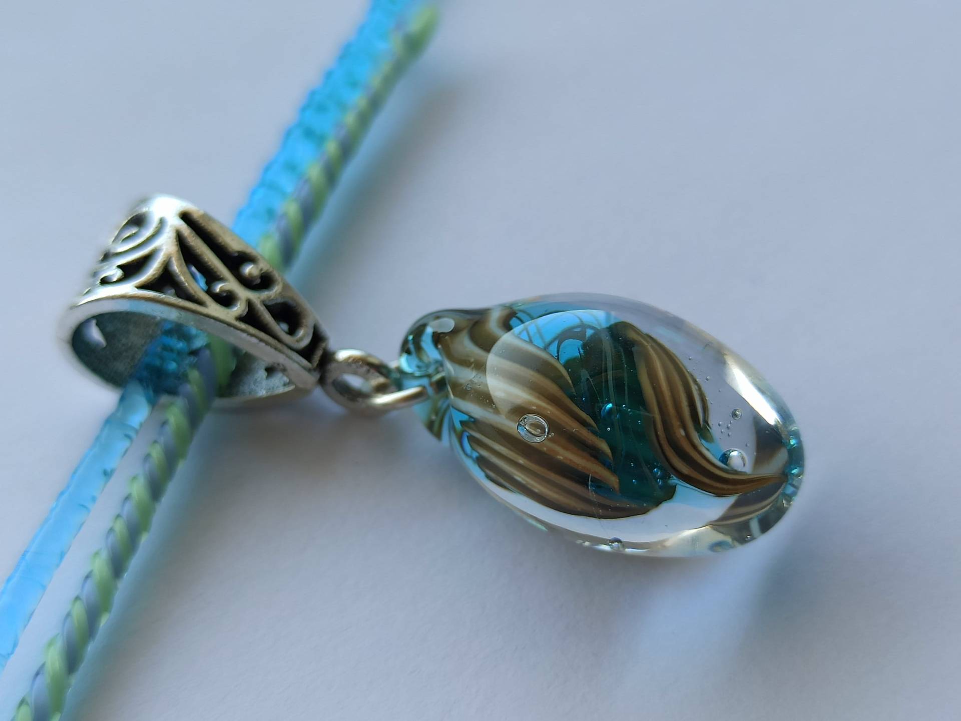 Murano Handgemachter Klarer Glasanhänger Mit 3D-Verzierung Innen Großes Geschenk Für Frauen Murano Handgemachter Klarer Glasanhänger Mit 3D-Verzierung Innen Großes Geschenk Für Frauen von IrenaMuranoCrafts