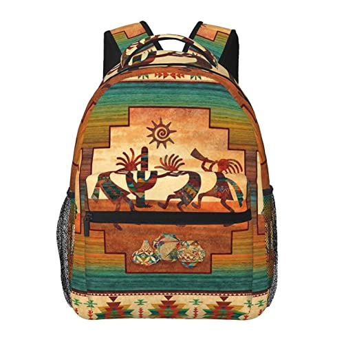 Southwest Indianer-Kokopelli, stilvoller lässiger Rucksack, Geldbörse für Damen, personalisierbar, Laptop-Rucksäcke mit mehreren Taschen, Computer-Tagesrucksack für Arbeit, Geschäftsreisen, Siehe von Ireser