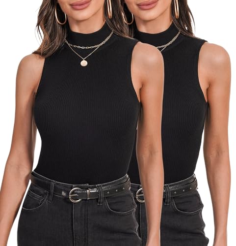 Irevial Damen Rollkragenpullover Rolli Top Elegant Rollishirt Rollkragen Ärmellos Basic Tops Dünn Leicht Unterziehrolli Stretch Weste Slim Fit Gerippt Tank Tops Schwarz XL Irevial Damen Rollkragenpullover Rolli Top Elegant Rollishirt Rollkragen Ärmellos Basic Tops Dünn Leicht Unterziehrolli Stretch Weste Slim Fit Gerippt Tank Tops Schwarz XL von Irevial