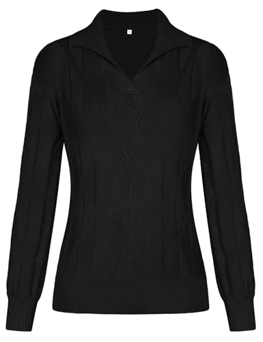 Irevial Damen Strickpullover V-Ausschnitt Pullover Mode Elegant Freizeit Langarm Sweateshirt von Irevial