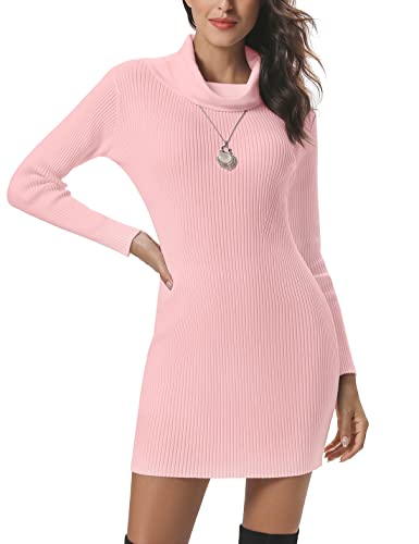 Irevial Damen Strickkleid Pulloverkleid Langarm Lang Strickpullover Minikleid Pullover für Herbst Winter von Irevial