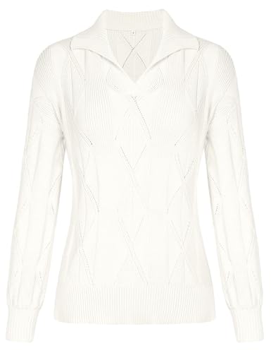 Irevial Damen Strickpullover V-Ausschnitt Pullover Mode Elegant Freizeit Langarm Sweateshirt von Irevial