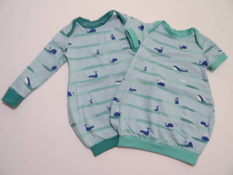 Ballon Kleid Tunika Kurzarm Langarm Diverse Farben Gr.62-170 "Wale" von IriannaShop