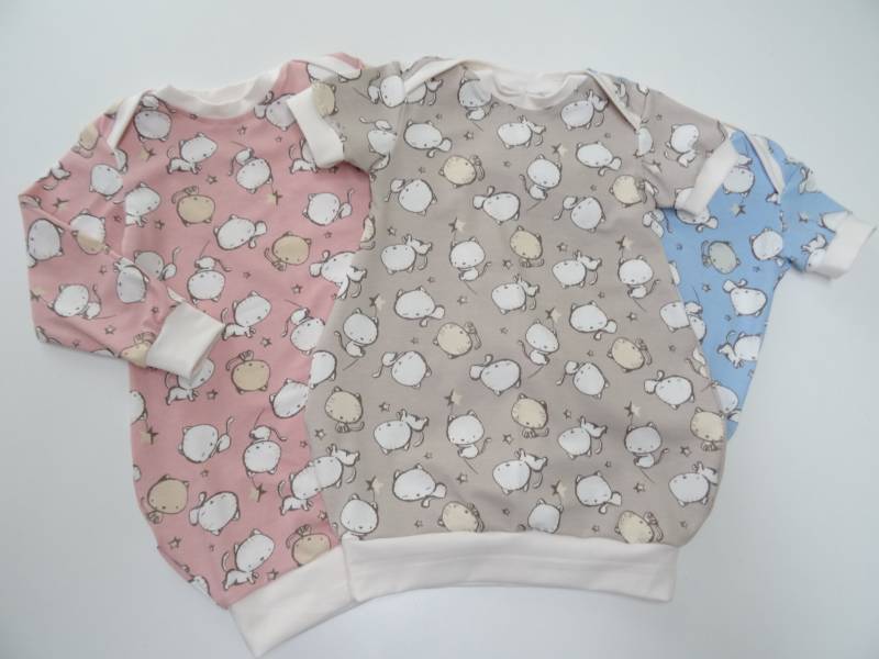 Ballon Kleid Tunika Kurzarm Langarm Gr.62-170 "sternen" Rosa, Hellblau, Taupe von IriannaShop