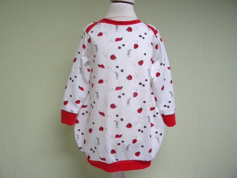 Ballon Kleid Tunika Kurzarm Langarm "Marienkäfer" Gr.62-86 von IriannaShop