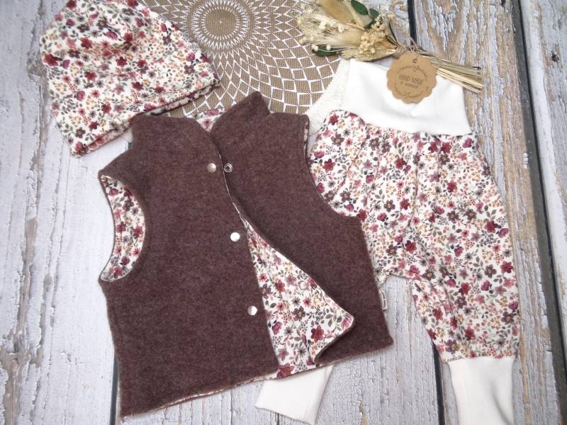 Merino Wolle Weste Aus 100% Merinofleece Gr. 56-146 Diverse Farben Und Muster von IriannaShop