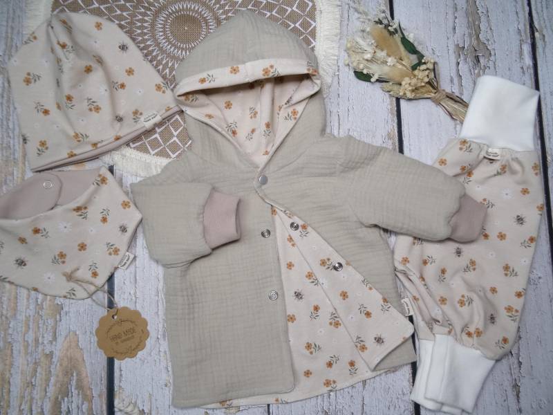 Musselin Wendejacke, Frühlingsjacke Gr. 56-158 Diverse Farben Und Muster von IriannaShop