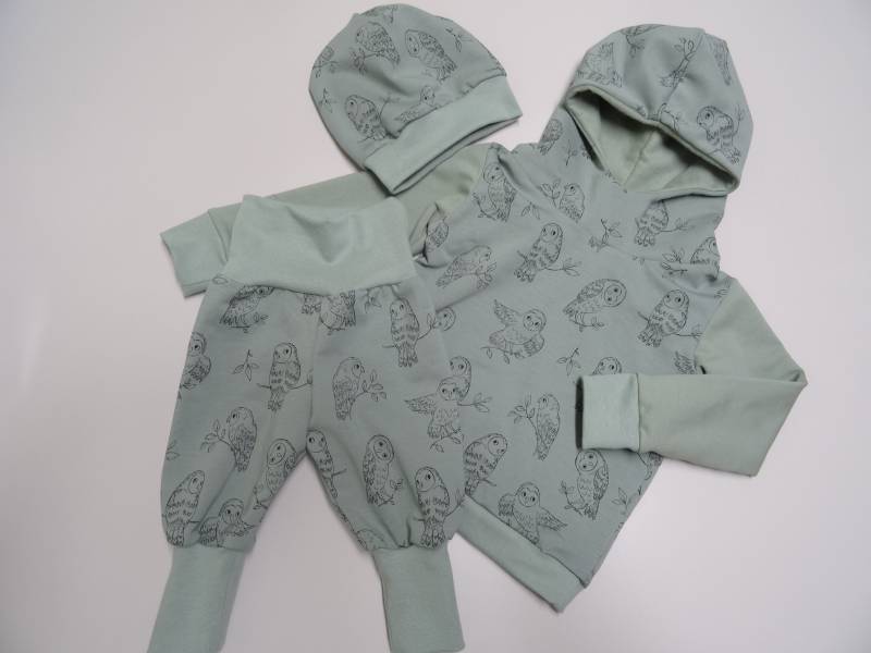 Sweat Hoodie Pullover "Eulen" Gr. 50-170 von IriannaShop