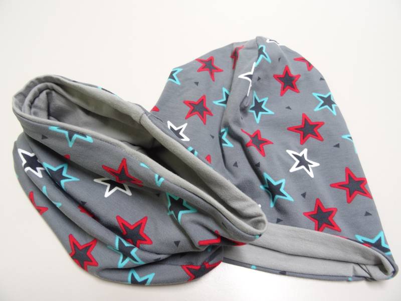 Wendebeanie Loop Set Wunschfarbe | Größe"sterne" von IriannaShop