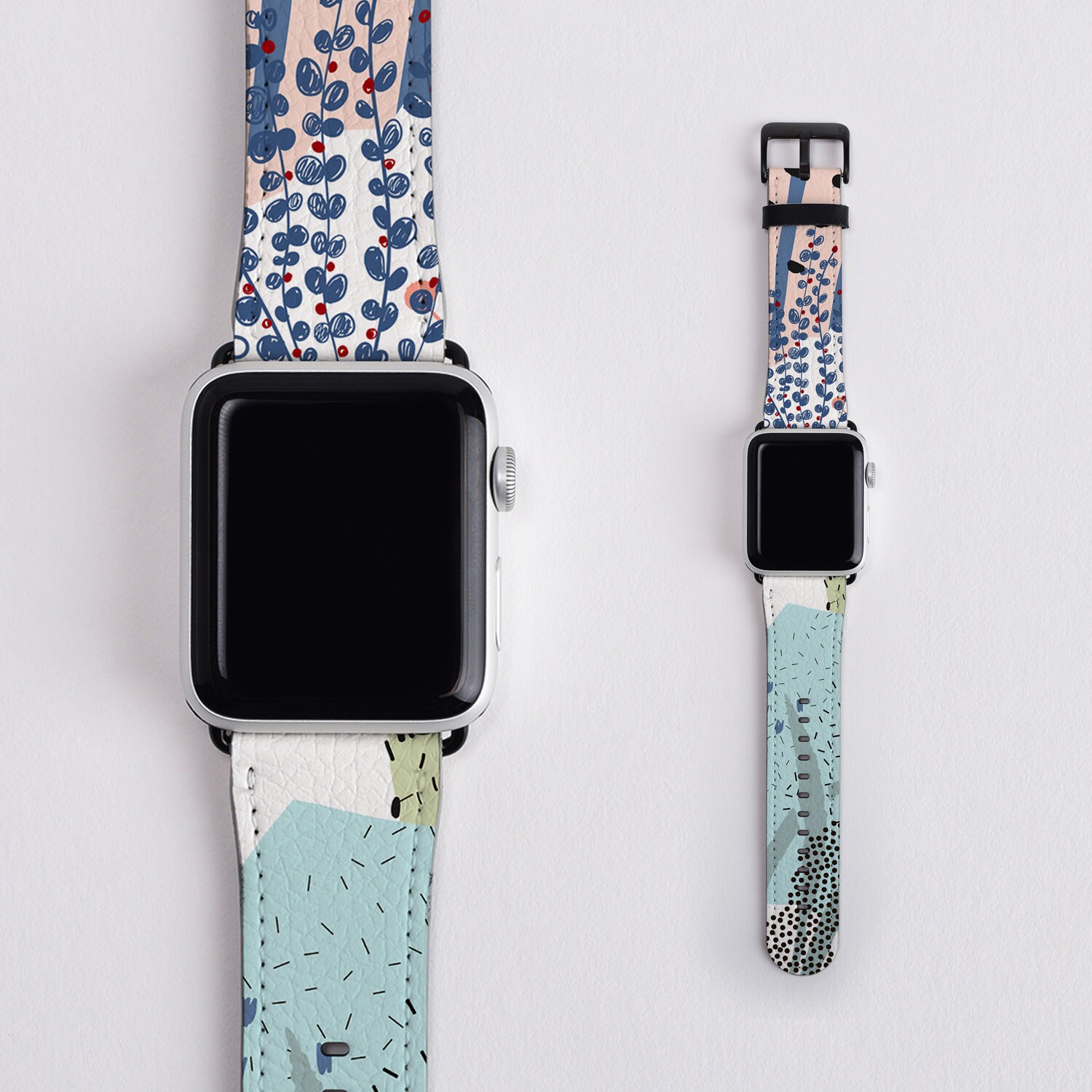 Abstraktes Apple Watch Vegan Lederarmband Mit Blumenmuster Abstraktes Apple Watch Vegan Lederarmband Mit Blumenmuster von IrieCases