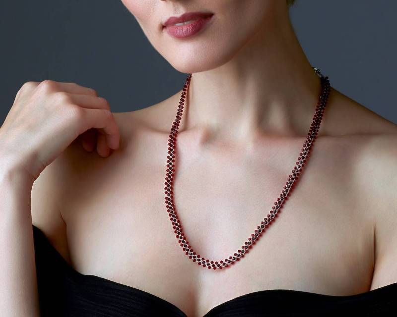 Rot Strass Halskette, Mutter Der Brauthalskette, Rote Kristallhalskette, Swarovski Perlen Kristall Halskette Für Frauen von IrinaChanShop