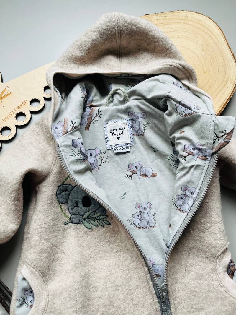 Walkanzug Winteranzug Stickerei Handmade Wagenanzug Mit Koala von IrinaSprickDesign