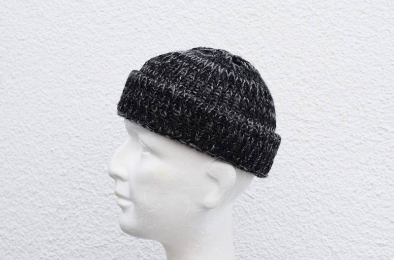 Alpaca Fisherman Beanie For Men Mens Knit Hat Winter Folded Cap Wool von IrinasSTRICKMODE